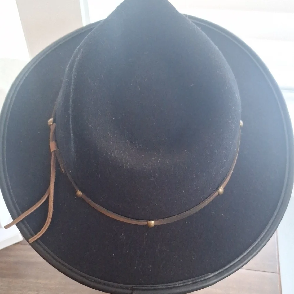 Scala Wool Felt Outback Hat Leather Band Fedora Western Style